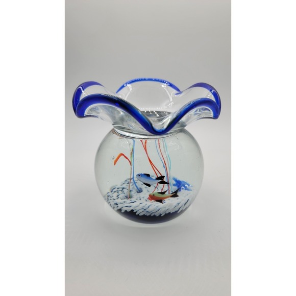 Unmarked Other - Vintage Murano style Art Glass Ocean Underwater Paperweight